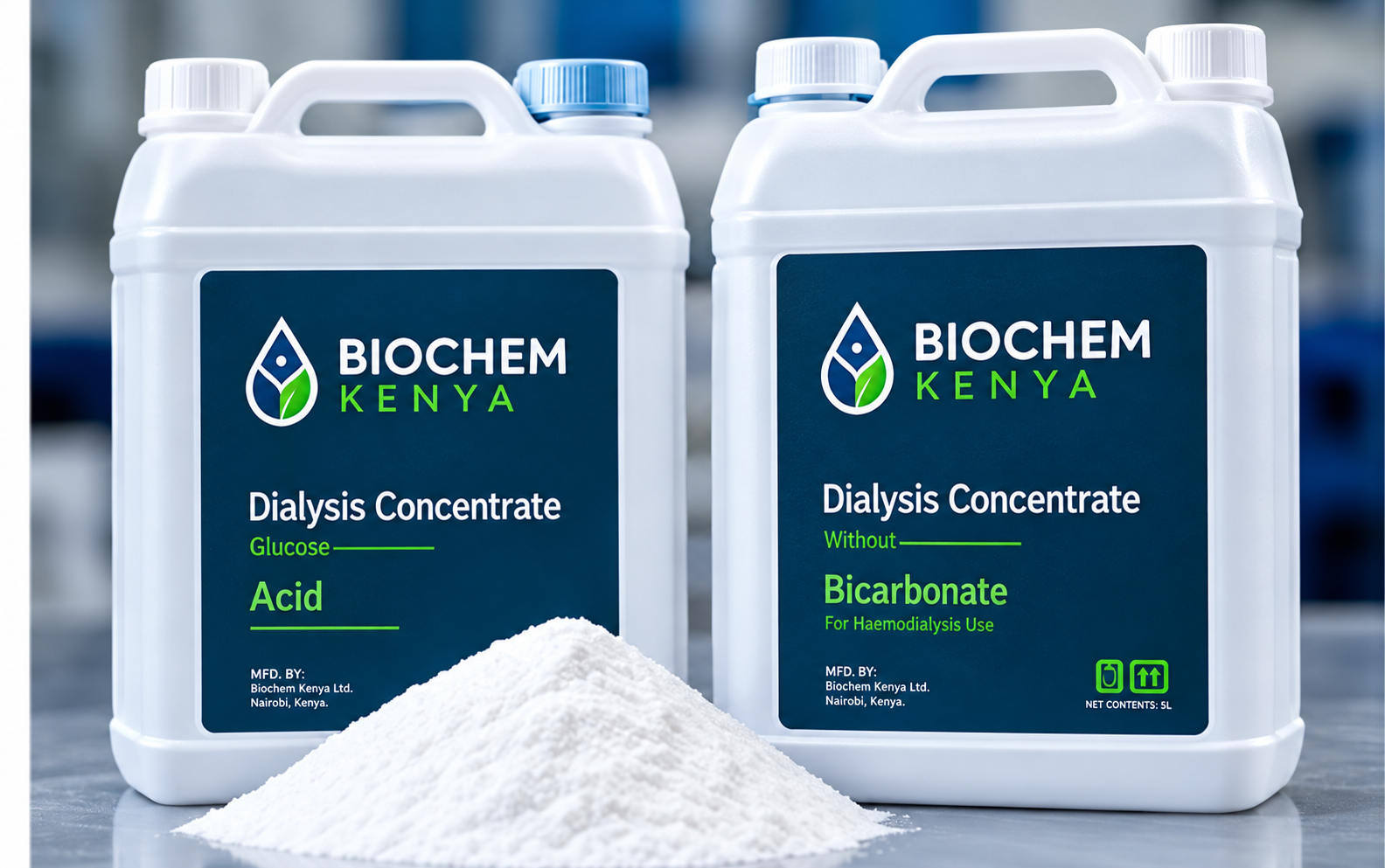 Biochem Kenya dialysis concentrate containers
